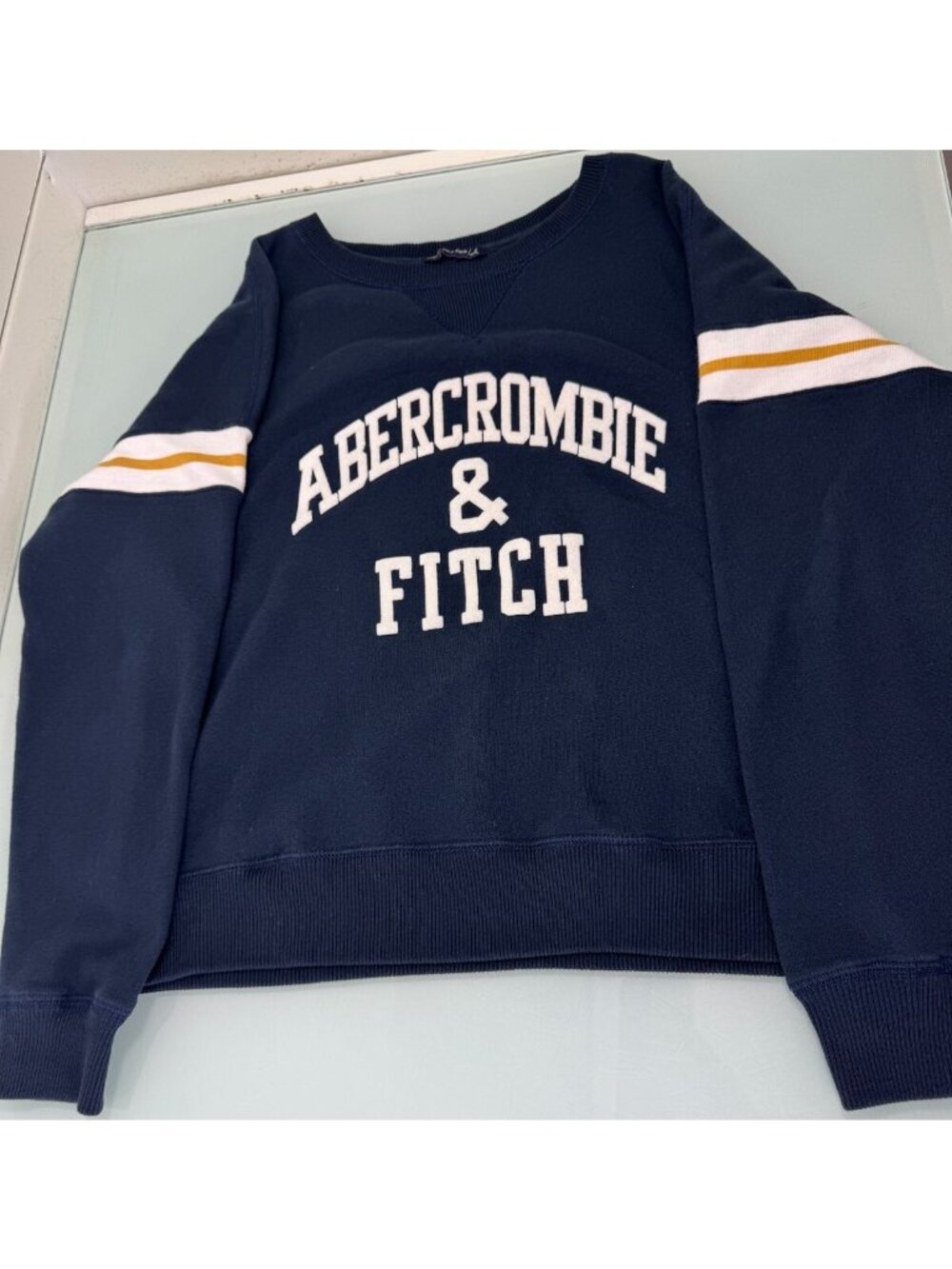 Abercrombie & Fitch Sweatshirt Pullover Small S Oversize Crop Spell Out Boxy Y2K